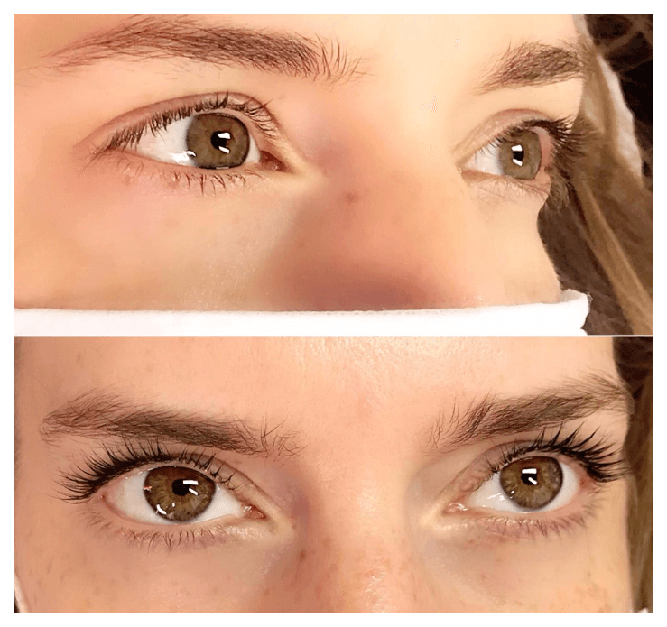 brows and lashes page - lashes lenght volume and lift in London example 2